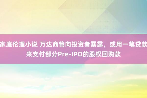 家庭伦理小说 万达商管向投资者暴露，或用一笔贷款来支付部分Pre-IPO的股权回购款