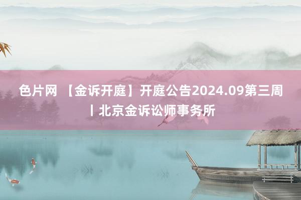 色片网 【金诉开庭】开庭公告2024.09第三周丨北京金诉讼师事务所